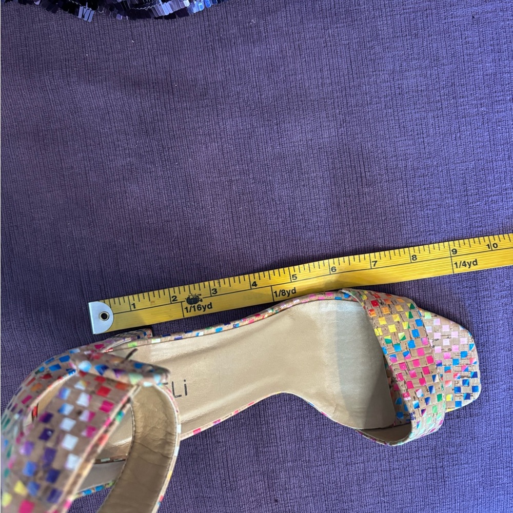 Vaneli‎ Women's Multicolor Heeled Sandals 3.5” Block Heal Cork Finish Size 10W - Picture 8 of 11